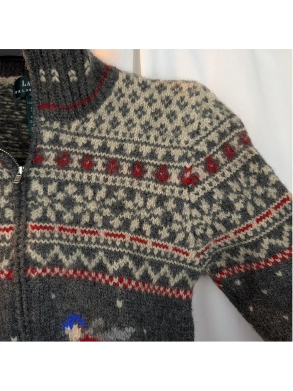 Vintage Lauren Ralph Lauren Downhill Skier wool Knit Sweater size S in VGUC